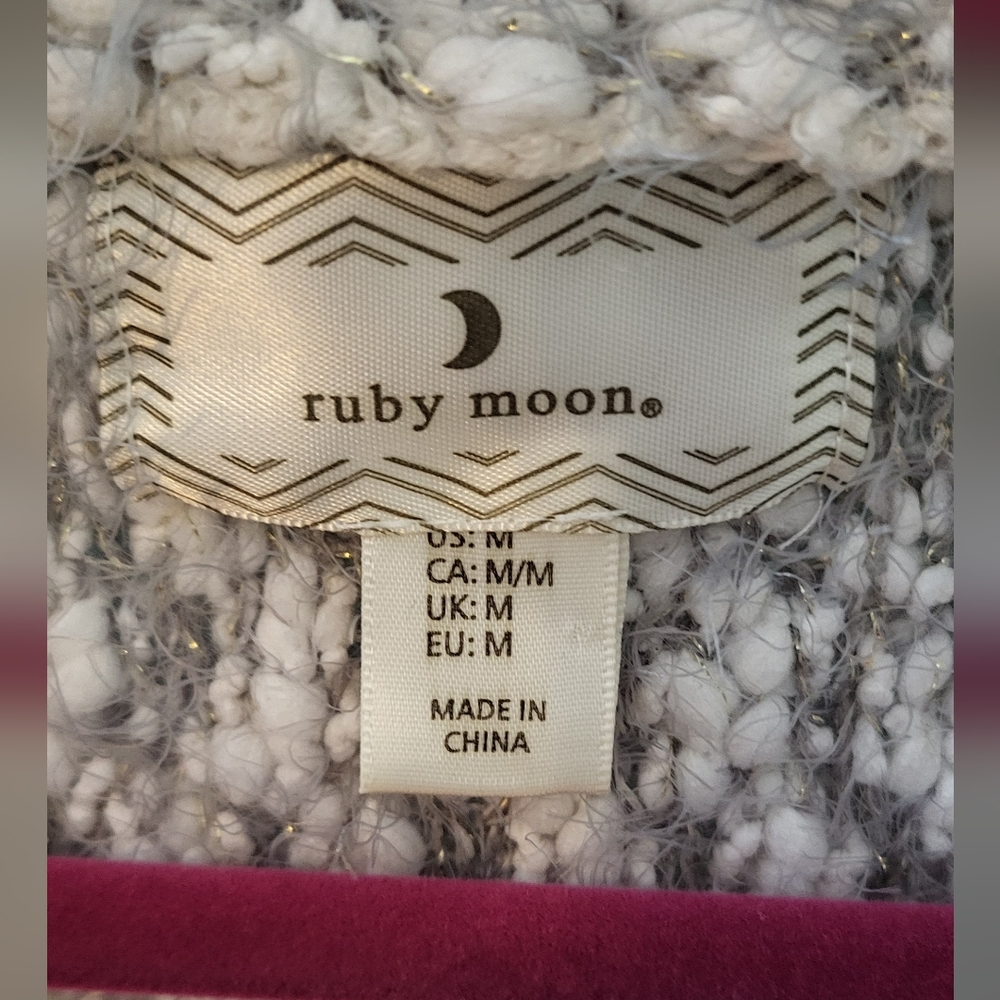 Ruby Moon Gray And Cream Open-Front Cardigan - image 3